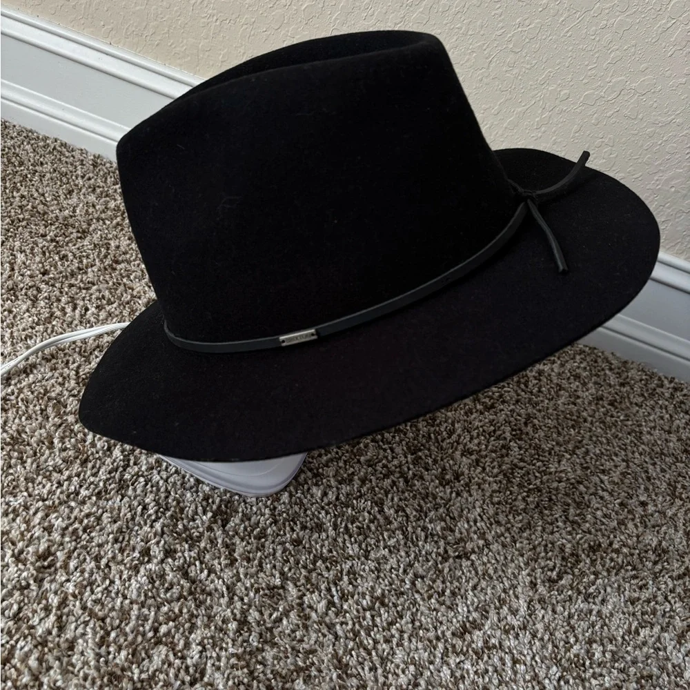 Brixton | Women's 100% Wool Wesley Fedora Hat Size Large 7.5 Black NWT